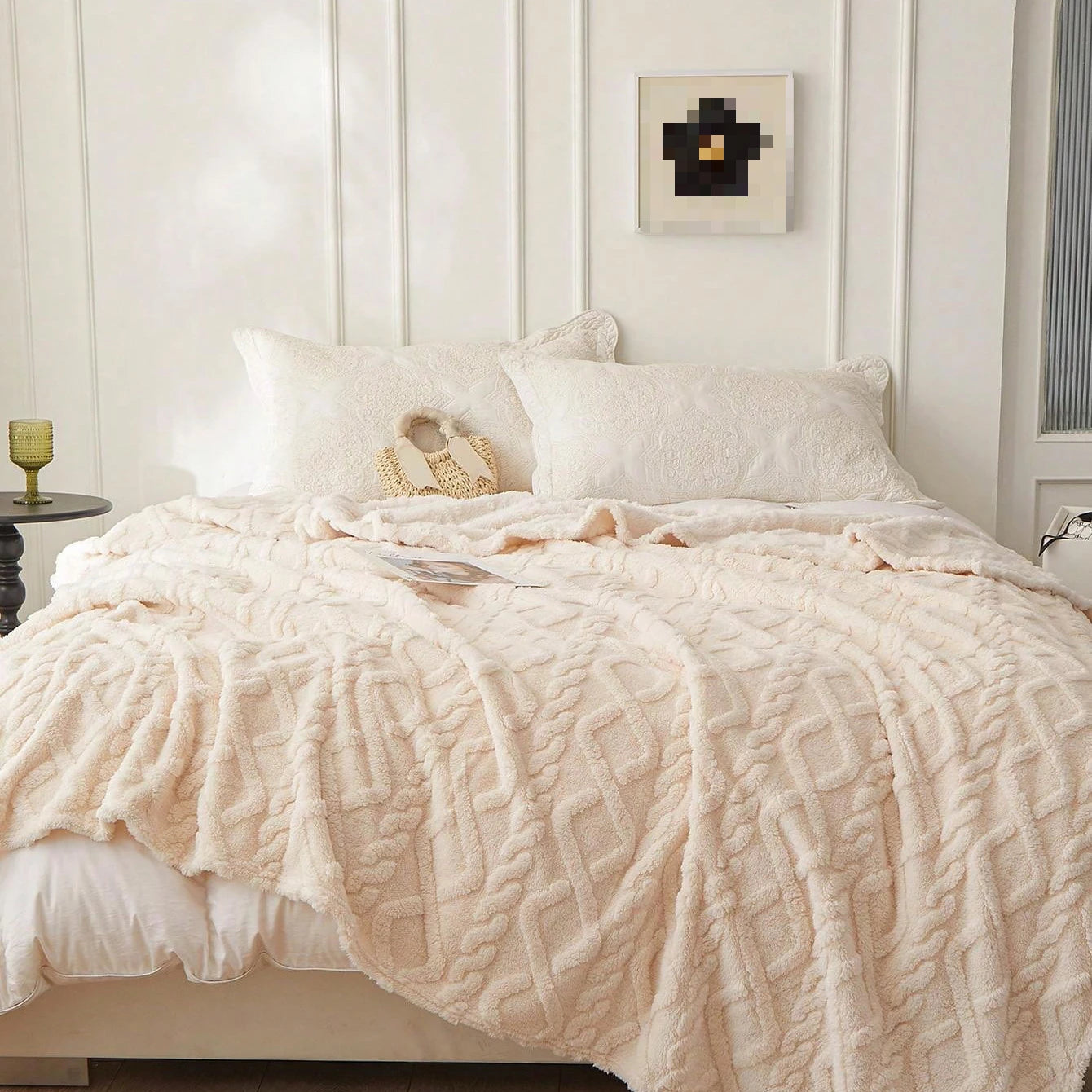 Plaid en polaire corail doux