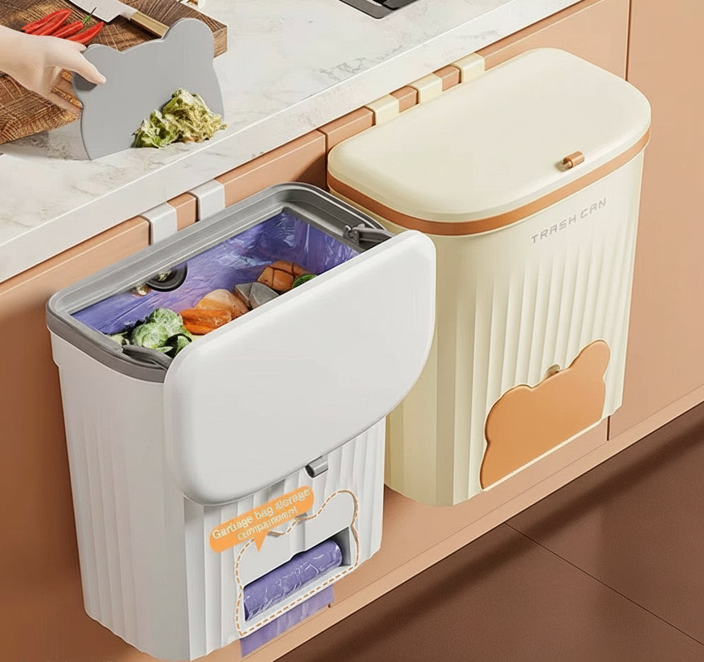 Poubelle murale utile